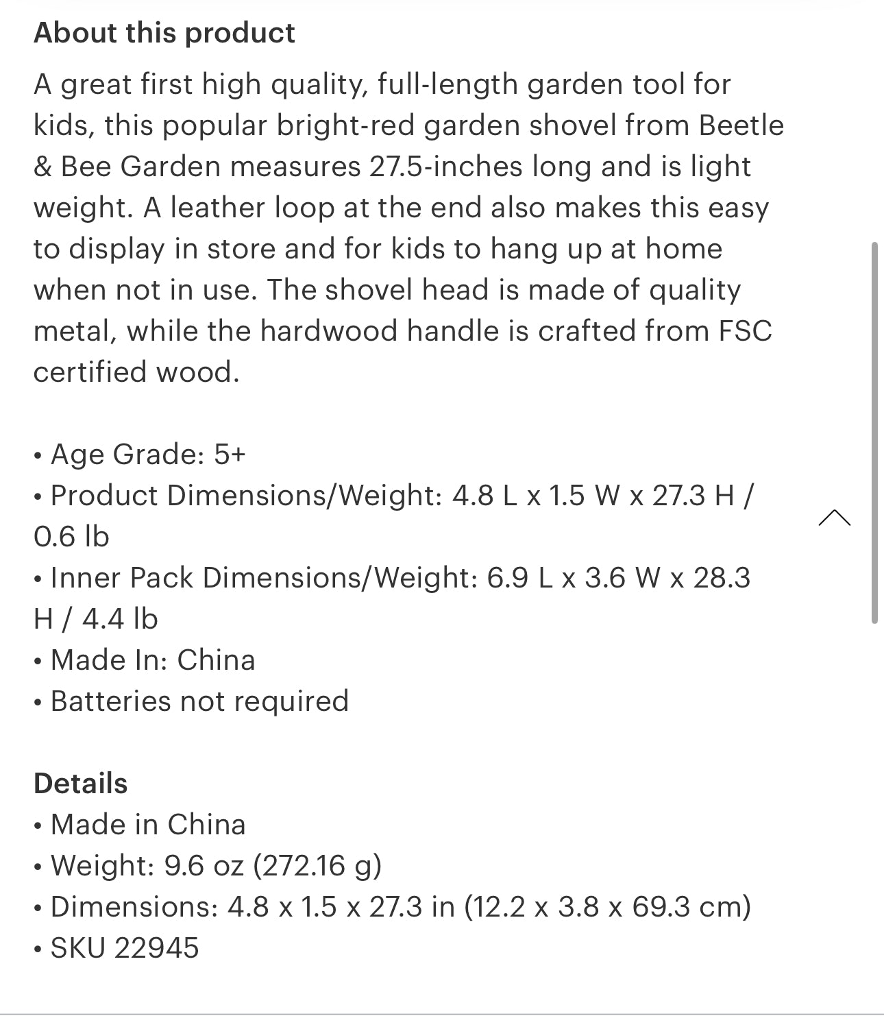 Kids Garden Shovel