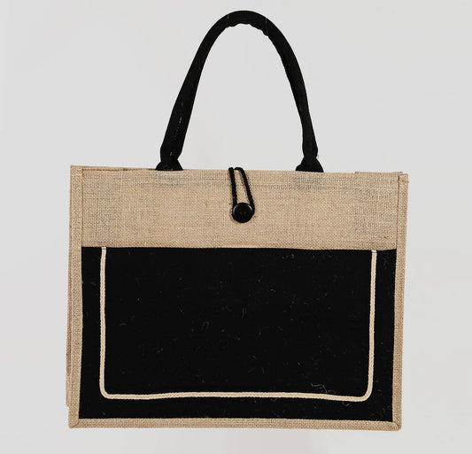 Black Jute Tote Bag