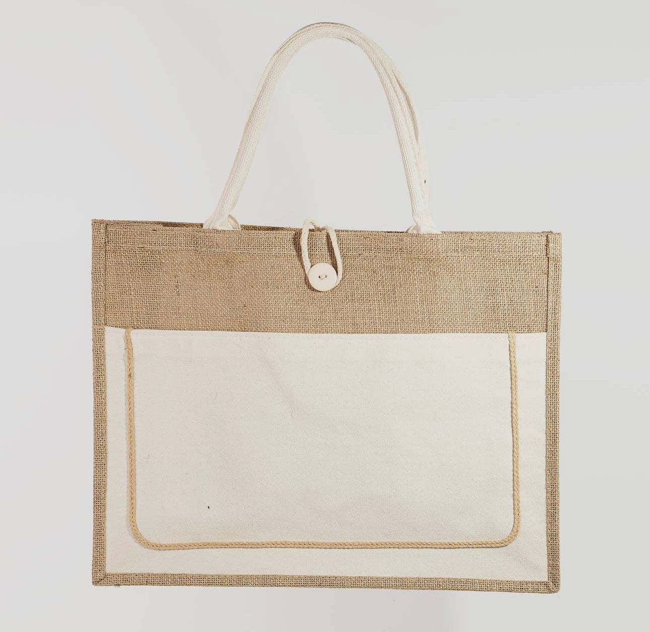 Tan Jute Tote Bag